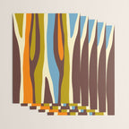 Eclectic Abstract Wild Stripes Retro Contemporary Pattern in Avocado Brown Orange Blue Wrapping Paper Gallery Image 3