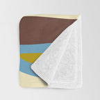 Eclectic Abstract Wild Stripes Retro Contemporary Pattern in Avocado Brown Orange Blue Throw Blanket Gallery Image 3