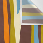 Eclectic Abstract Wild Stripes Retro Contemporary Pattern in Avocado Brown Orange Blue Wall Tapestry Gallery Image 3