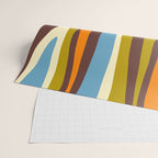 Eclectic Abstract Wild Stripes Retro Contemporary Pattern in Avocado Brown Orange Blue Wrapping Paper Gallery Image 2