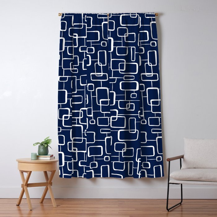 On The Quad - Navy Blue Window Curtain Gallery Image 5