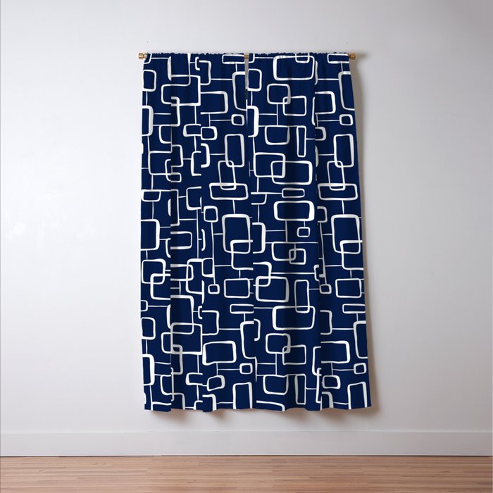 On The Quad - Navy Blue Window Curtain Gallery Image 3