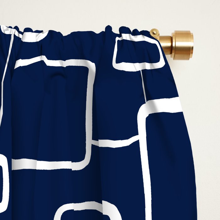 On The Quad - Navy Blue Window Curtain Gallery Image 2