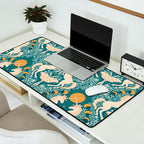Celestial Unicorns In Turquoise and Gold Desk Mat Gallery Image 2