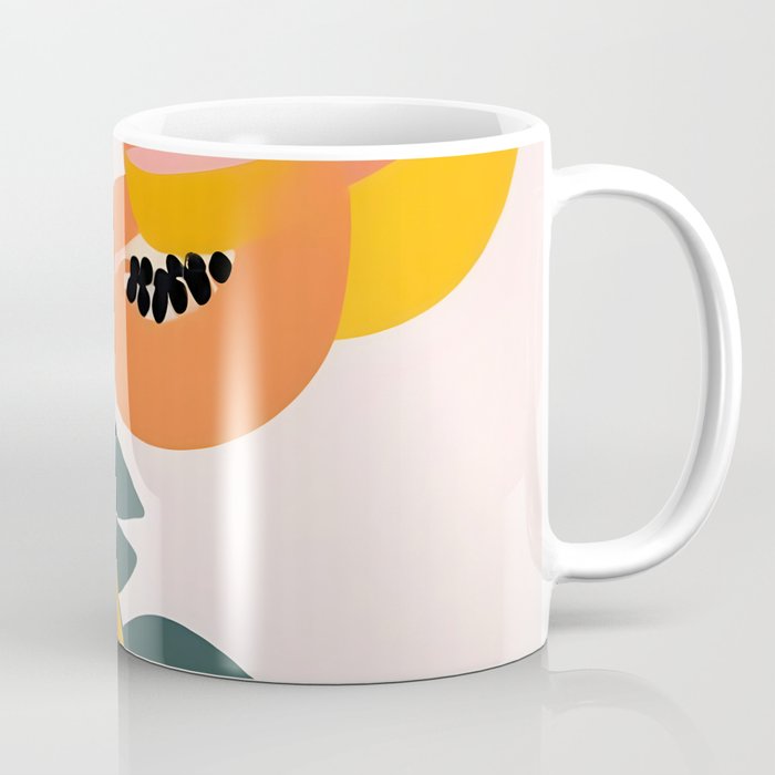 PAPA-YAY! Tropical Fruit Papaya, Vintage Botanical Illustration, Juicy Summer Seashore Food Exotic, Fresh Sweet Bohemian Painting Coffee Mug Gallery Image 1