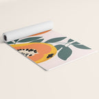 PAPA-YAY! Tropical Fruit Papaya, Vintage Botanical Illustration, Juicy Summer Seashore Food Exotic, Fresh Sweet Bohemian Painting Yoga Mat Gallery Image 2