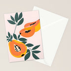 PAPA-YAY! Tropical Fruit Papaya, Vintage Botanical Illustration, Juicy Summer Seashore Food Exotic, Fresh Sweet Bohemian Painting Stationery Card Gallery Image 2