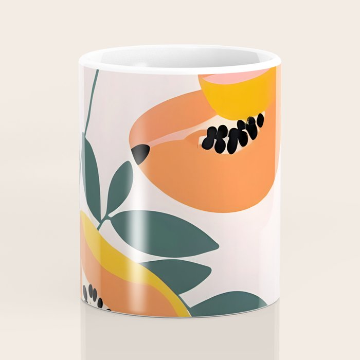 PAPA-YAY! Tropical Fruit Papaya, Vintage Botanical Illustration, Juicy Summer Seashore Food Exotic, Fresh Sweet Bohemian Painting Coffee Mug Gallery Image 4