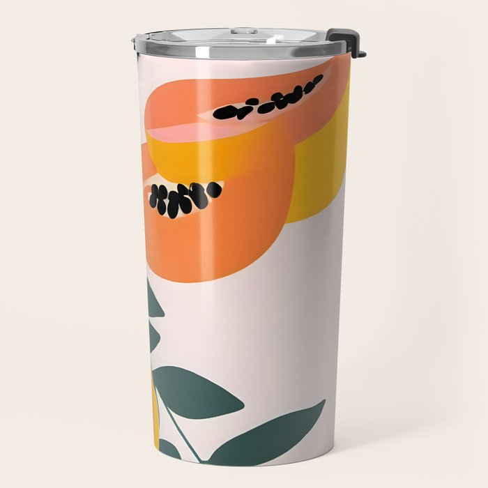 PAPA-YAY! Tropical Fruit Papaya, Vintage Botanical Illustration, Juicy Summer Seashore Food Exotic, Fresh Sweet Bohemian Painting Travel Mug Gallery Image 2