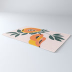 PAPA-YAY! Tropical Fruit Papaya, Vintage Botanical Illustration, Juicy Summer Seashore Food Exotic, Fresh Sweet Bohemian Painting Rug Gallery Image 3