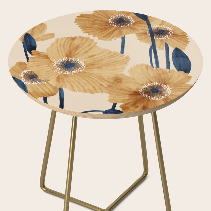 Poppies flowers watercolor Side Table Gallery Image 2