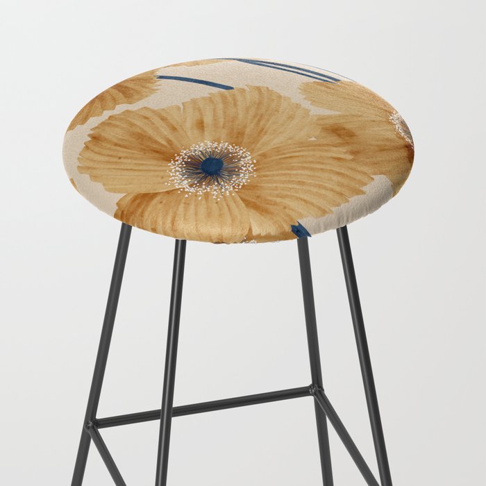 Poppies flowers watercolor Stool Gallery Image 2