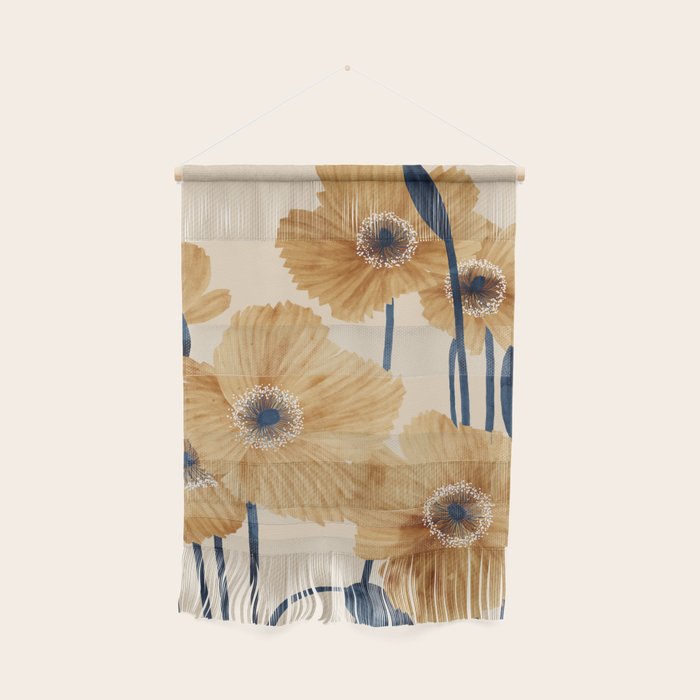 Poppies flowers watercolor Wall Hanging