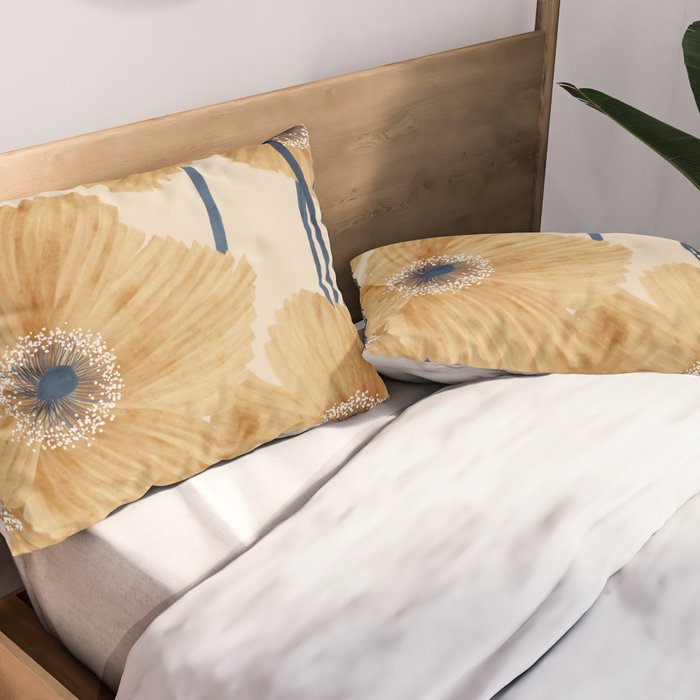 Poppies flowers watercolor Pillow Sham Gallery Image 2