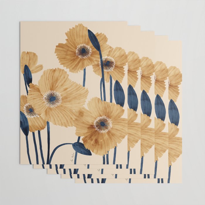 Poppies flowers watercolor Wrapping Paper Gallery Image 3