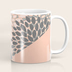 Modern, Floral Prints, with Block Color, Coral and Gray Coffee Mug Gallery Image 1