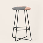 Modern, Floral Prints, with Block Color, Coral and Gray Stool Gallery Image 1