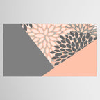 Modern, Floral Prints, with Block Color, Coral and Gray Tablecloth Gallery Image 2