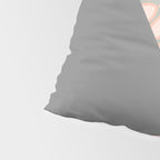 Modern, Floral Prints, with Block Color, Coral and Gray Pillow Sham Gallery Image 4
