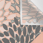 Modern, Floral Prints, with Block Color, Coral and Gray Wall Tapestry Gallery Image 3
