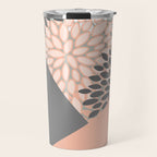 Modern, Floral Prints, with Block Color, Coral and Gray Travel Mug Gallery Image 1