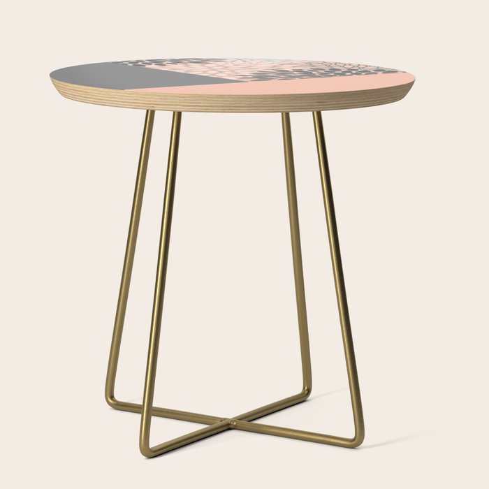 Modern, Floral Prints, with Block Color, Coral and Gray Side Table Gallery Image 1