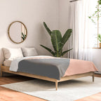 Modern, Floral Prints, with Block Color, Coral and Gray Comforter Gallery Image 2