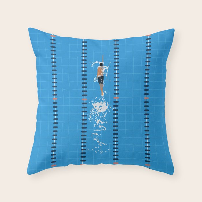 Swimming Zone  Throw Pillow Gallery Image 6