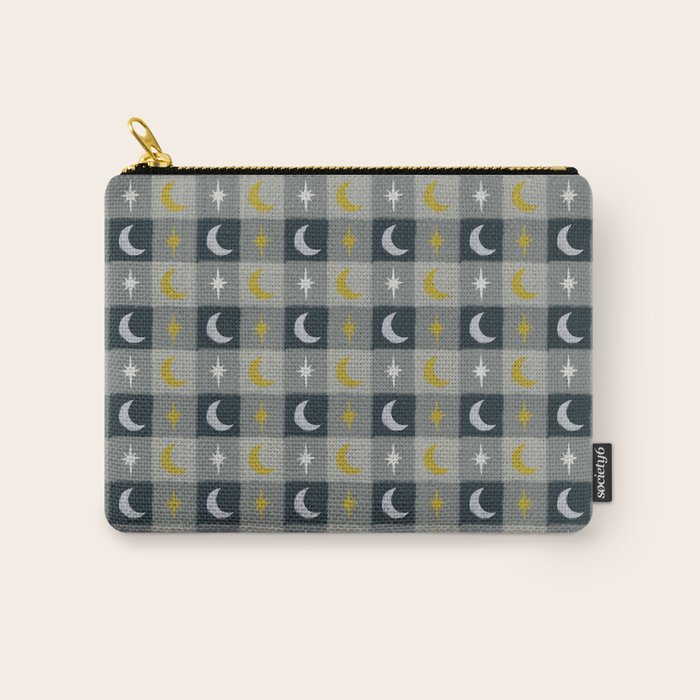 Moon and Stars Gingham Carry All Pouch Gallery Image 1