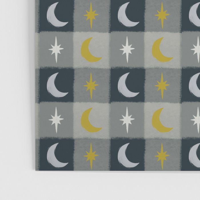 Moon and Stars Gingham Poster Gallery Image 3