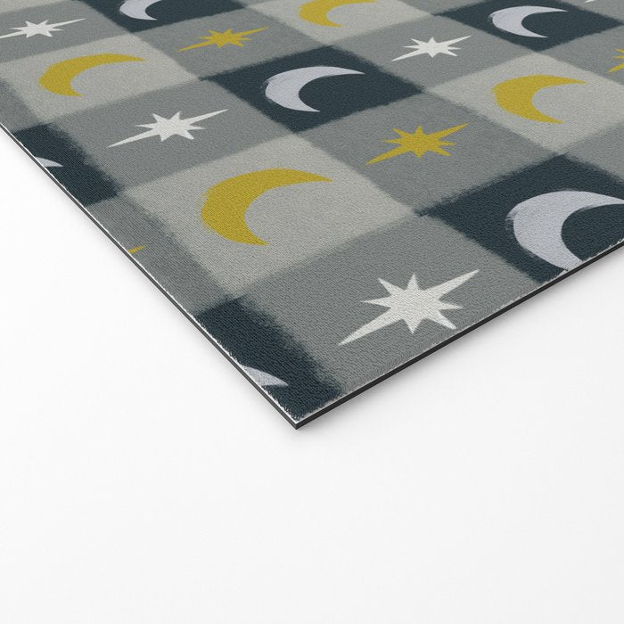 Moon and Stars Gingham Welcome Mat Gallery Image 2