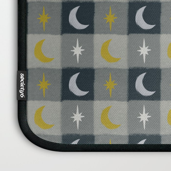 Moon and Stars Gingham Laptop Sleeve Gallery Image 3