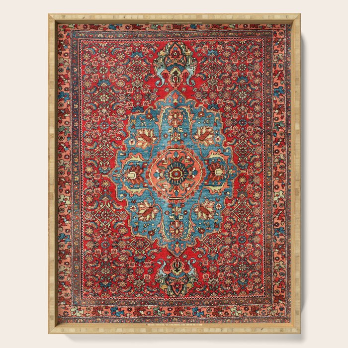 Bidjar Antique Kurdish Northwest Persian Rug Print Serving Tray Gallery Image 1