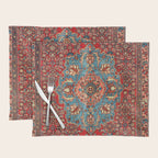 Bidjar Antique Kurdish Northwest Persian Rug Print Placemat Gallery Image 1