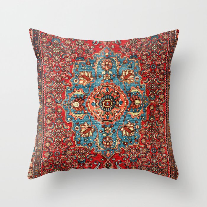 Bidjar Antique Kurdish Northwest Persian Rug Print Throw Pillow Gallery Image 6