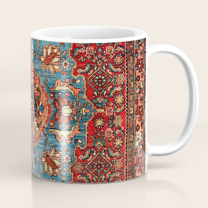 Bidjar Antique Kurdish Northwest Persian Rug Print Coffee Mug Gallery Image 1