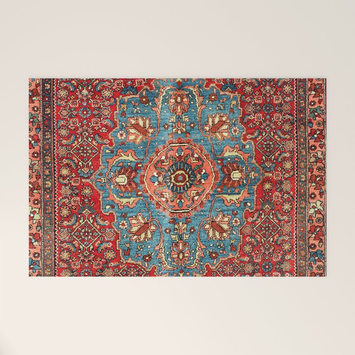 Bidjar Antique Kurdish Northwest Persian Rug Print Welcome Mat Gallery Image 1