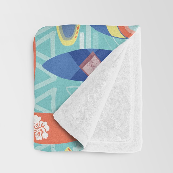 Vintage Surfboards Pattern Throw Blanket Gallery Image 3