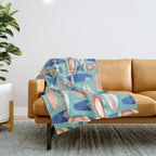 Vintage Surfboards Pattern Throw Blanket Gallery Image 1