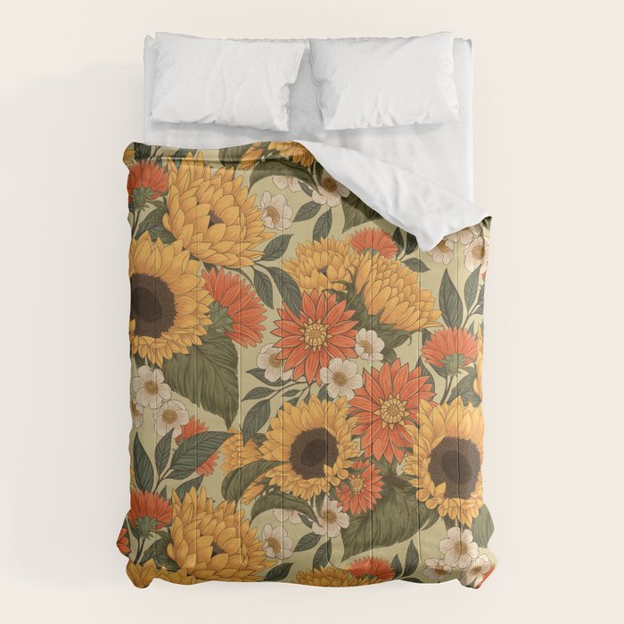 Sunflowers - Tranquill Green Comforter Gallery Image 6