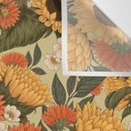 Sunflowers - Tranquill Green Wall Tapestry Gallery Image 3