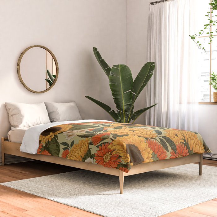 Sunflowers - Tranquill Green Comforter Gallery Image 2