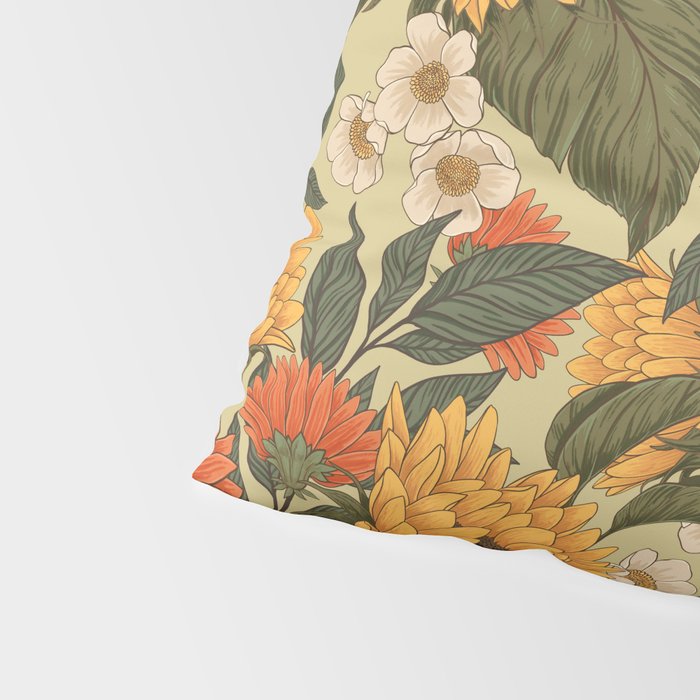 Sunflowers - Tranquill Green Pillow Sham Gallery Image 4