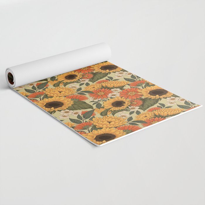 Sunflowers - Tranquill Green Yoga Mat Gallery Image 2