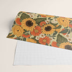Sunflowers - Tranquill Green Wrapping Paper Gallery Image 2