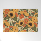 Sunflowers - Tranquill Green Welcome Mat Gallery Image 1