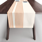 Mid Century Modern Geometric 195 in Navy Blue Orange Table Runner Gallery Image 1