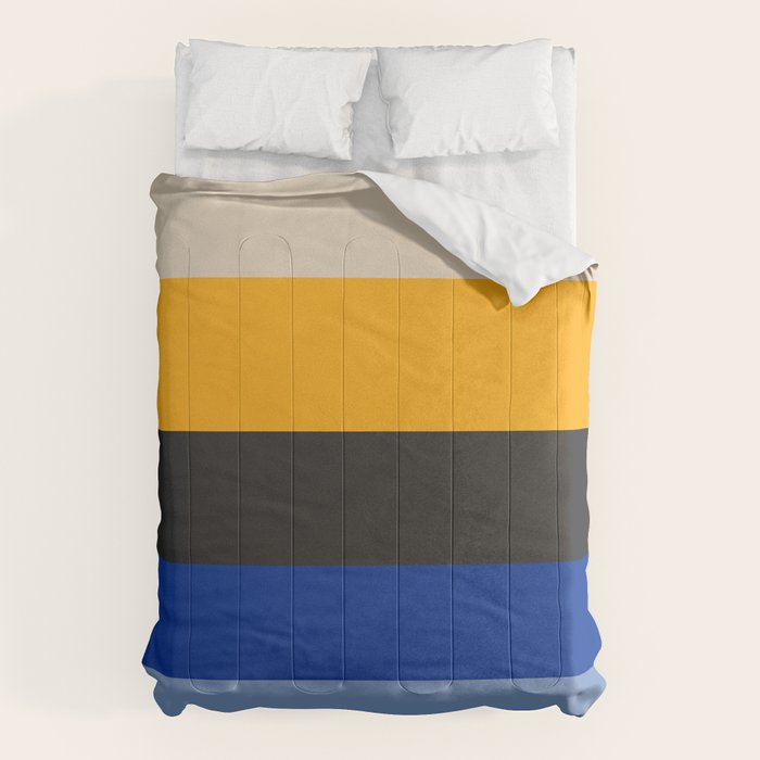 Complementary Blue & Yellow Colorful Geometric Pattern Comforter Gallery Image 1