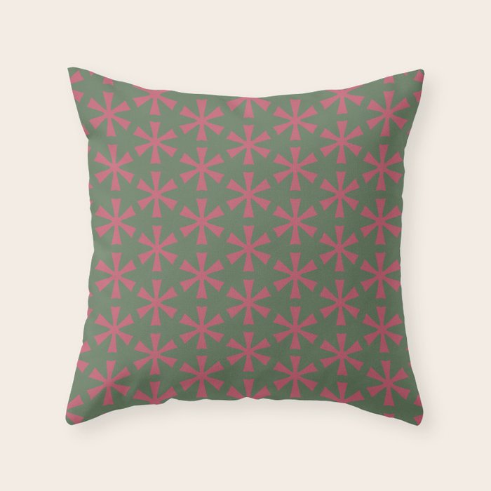 Mid Century Modern Asterisk Pattern Throw Pillow Gallery Image 6