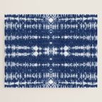 Tie dye shibori horizontal indigo blue stripes pattern Jigsaw Puzzle Gallery Image 1
